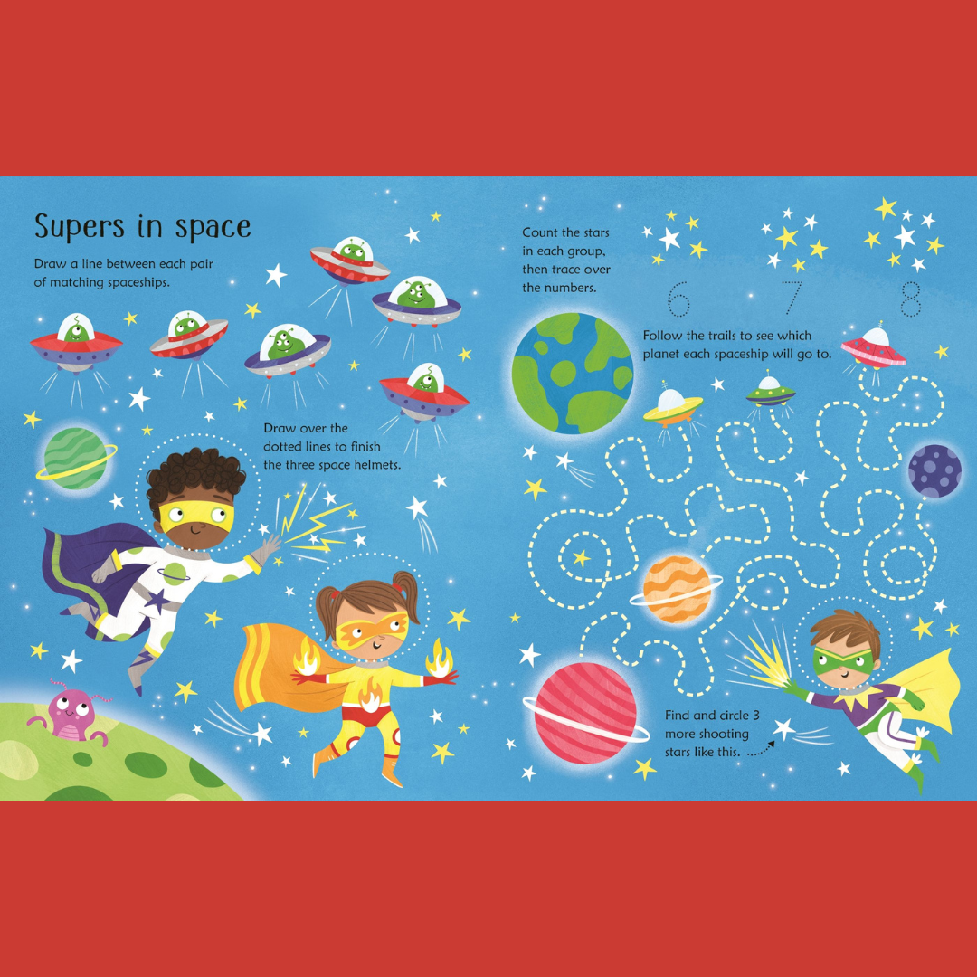 Little Bookworms | Usborne Wipe-Clean Superhero Activities by Weirs of Baggot Street