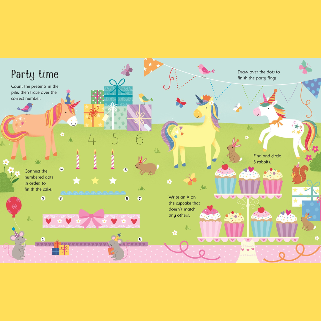 Little Bookworms | Usborne Wipe-Clean Unicorn Activities by Weirs of Baggot Street