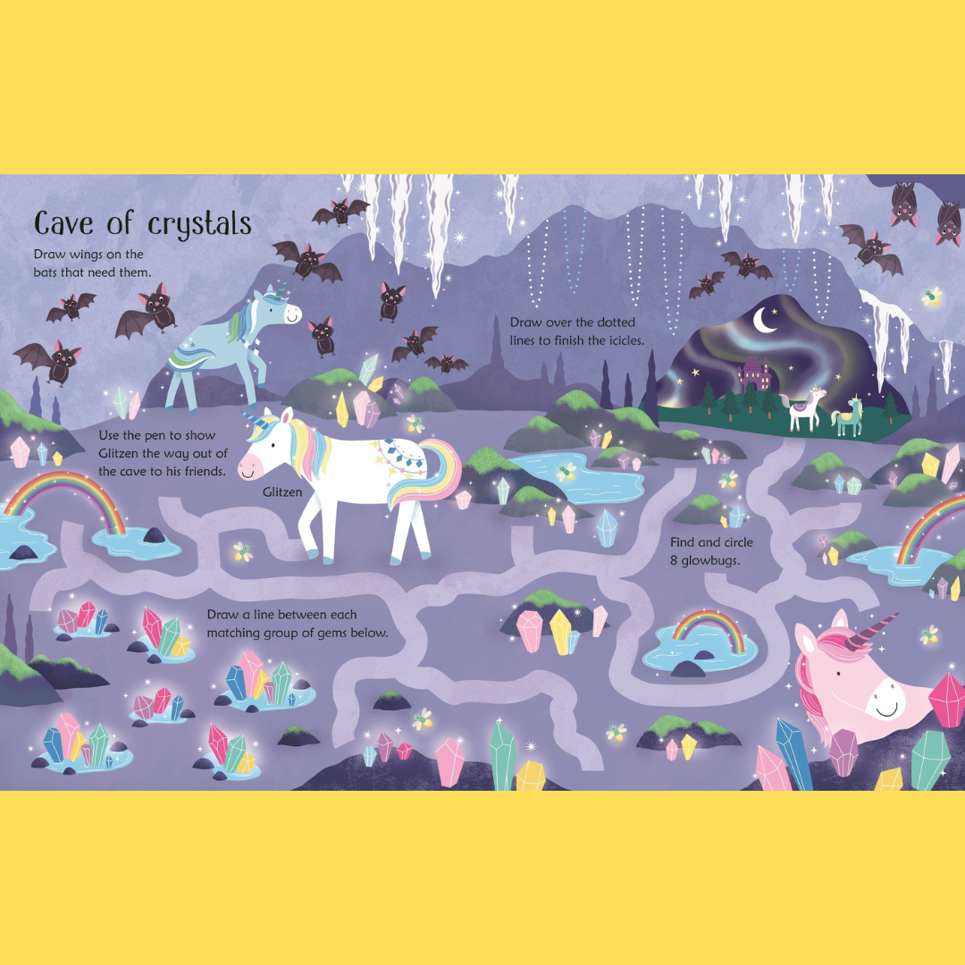 Little Bookworms | Usborne Wipe-Clean Unicorn Activities by Weirs of Baggot Street
