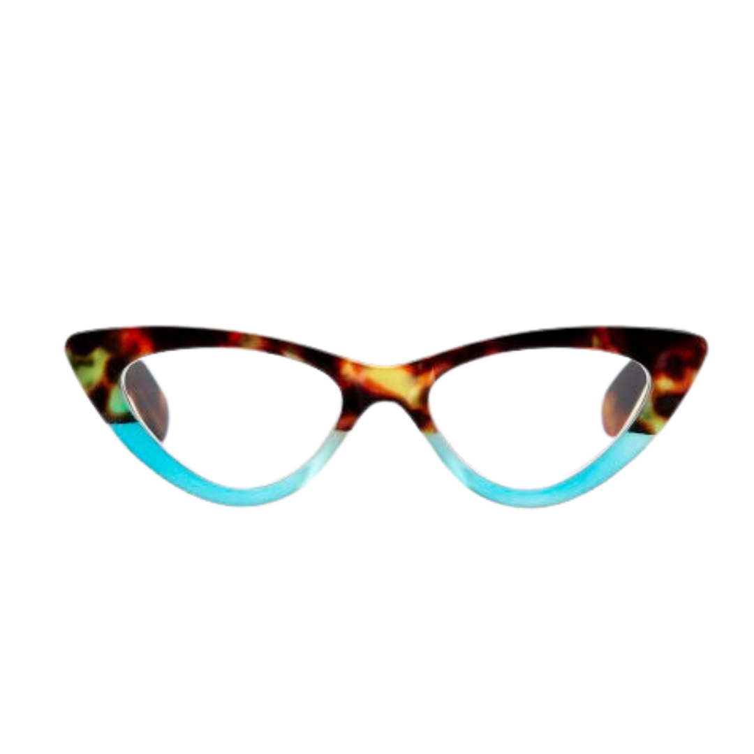 Fab Gifts | Okkia Reading Glasses Adriana Cat Havana Blue 1.00 by Weirs of Baggot Street