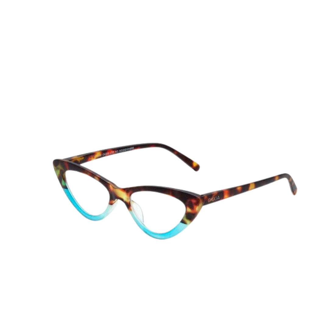 Fab Gifts | Okkia Reading Glasses Adriana Cat Havana Blue 1.00 by Weirs of Baggot Street