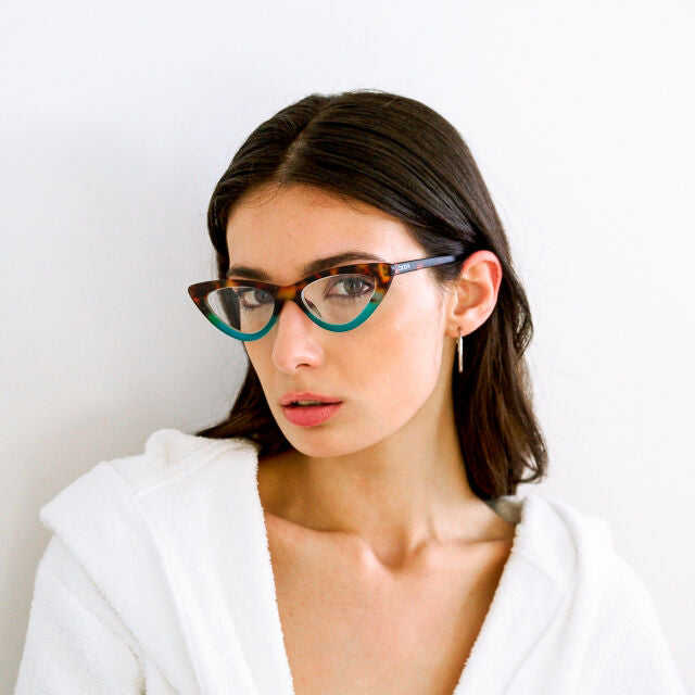 Fab Gifts | Okkia Reading Glasses Adriana Cat Havana Blue 2.50 by Weirs of Baggot Street