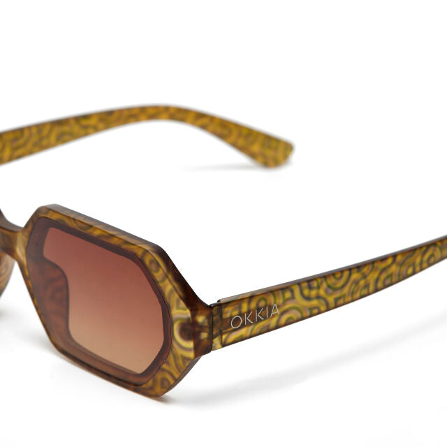 Fab Gifts | Okkia Sunglasses Andrea Hexagon Gold by Weirs of Baggot Street