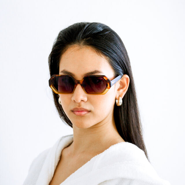 Fab Gifts | Okkia Sunglasses Andrea Hexagon Havana Yellow by Weirs of Baggot Street