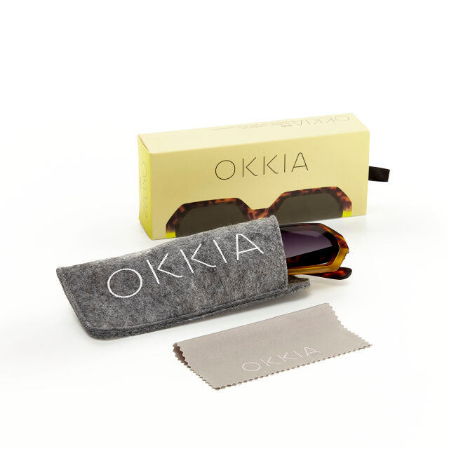 Fab Gifts | Okkia Sunglasses Andrea Hexagon Havana Yellow by Weirs of Baggot Street