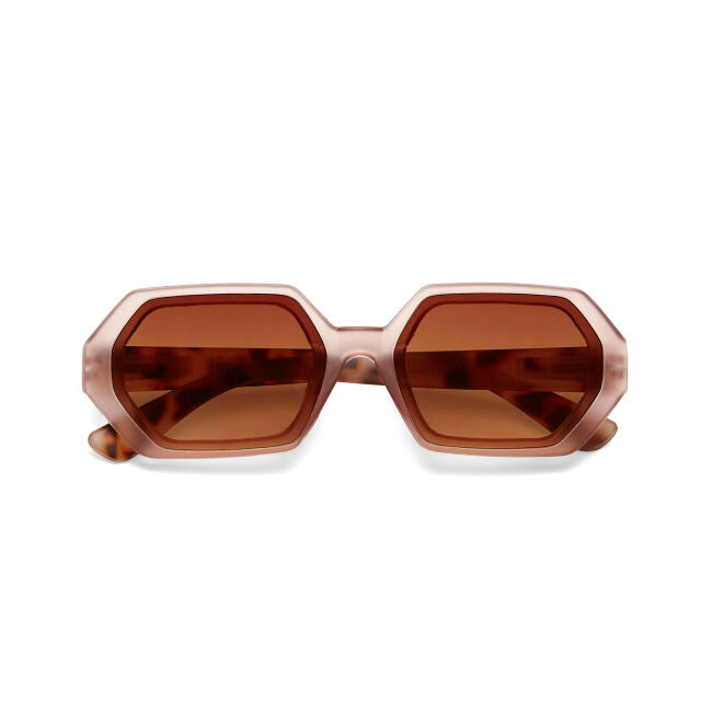 Fab Gifts | Okkia Sunglasses Andrea Hexagon Pink Havana  by Weirs of Baggot Street