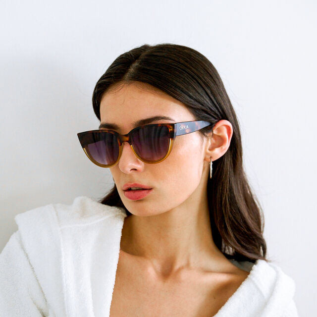 Fab Gifts | Okkia Sunglasses Silvia Big Cat Havana Yellow by Weirs of Baggot Street