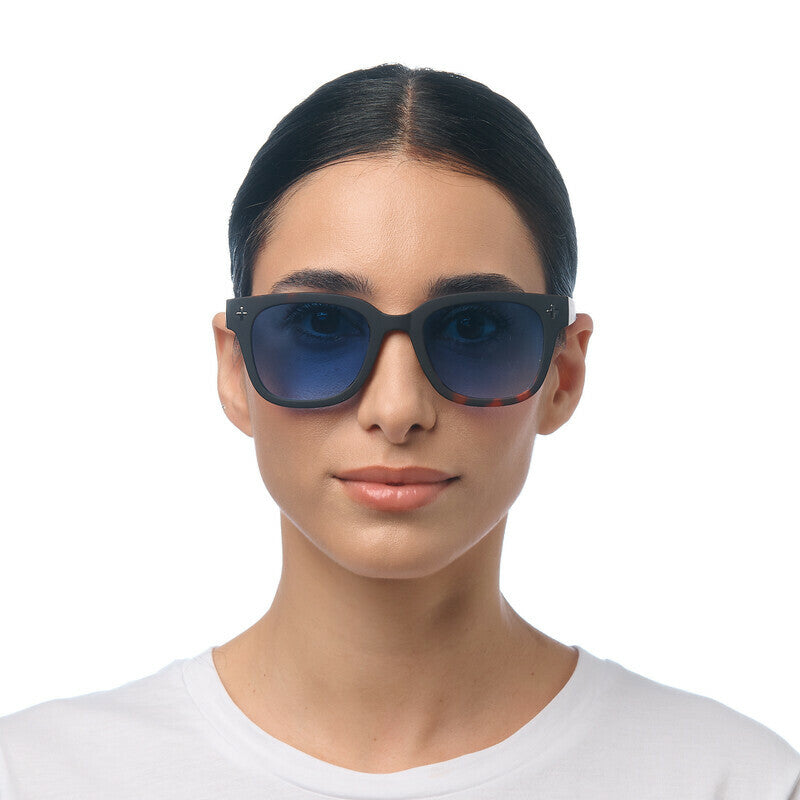 Okkia Sunglasses Giovanni Black Frame Blue Lens by Weirs Gifts