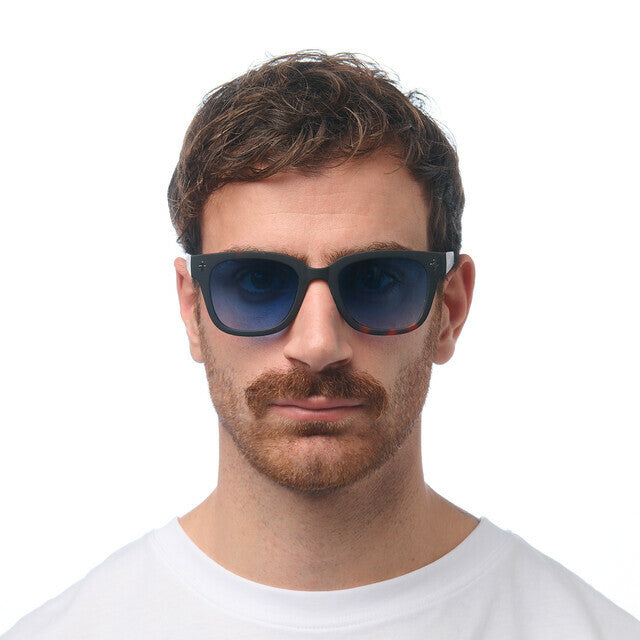 Okkia Sunglasses Giovanni Black Frame Blue Lens by Weirs Gifts