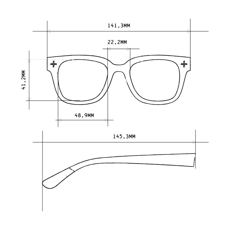 Okkia Sunglasses Giovanni Black Frame Blue Lens by Weirs Gifts