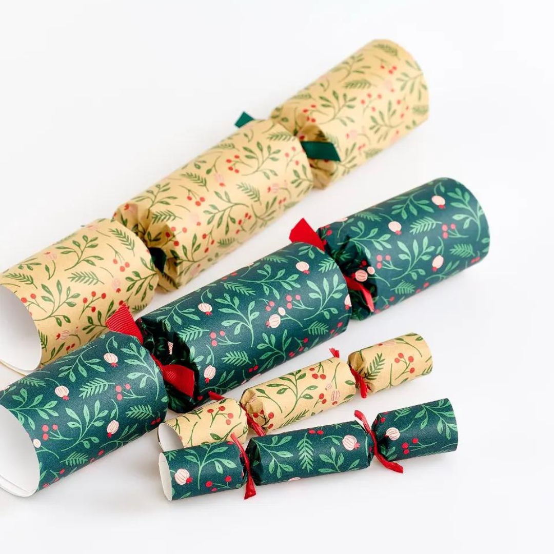 Robin Reed Mini Christmas Crackers Natural Foliage Charades by Weirs of Baggot Street