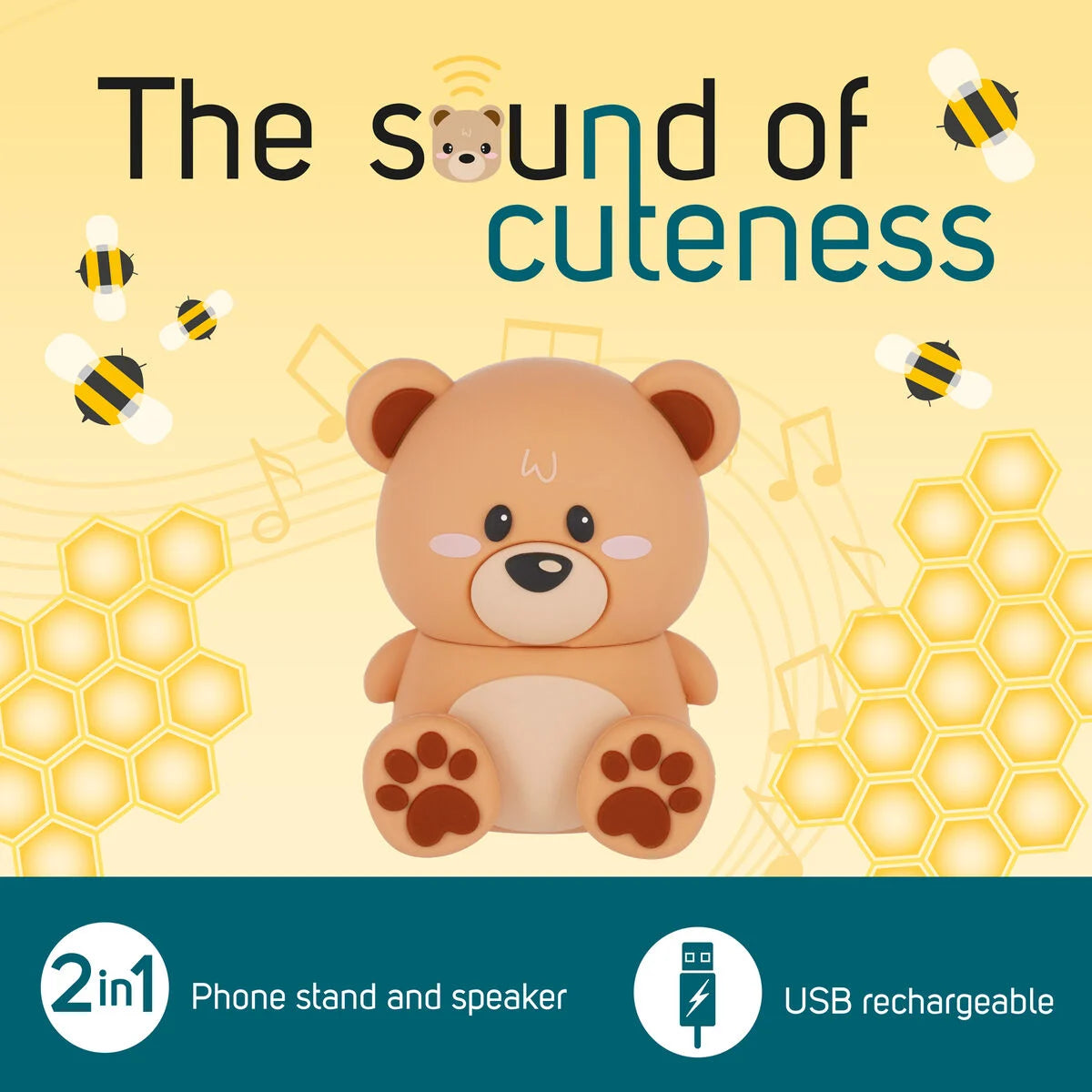Wireless Speaker with Stand - The Sound of Cuteness- Teddy Bear