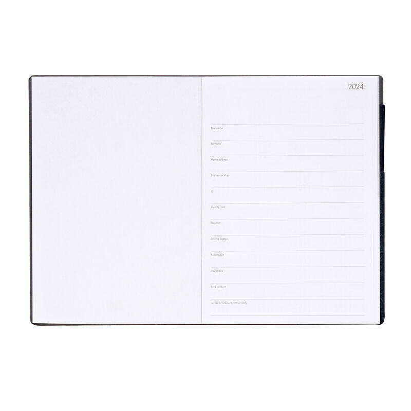 Stationery 2024 Diary | Legami 12 Month Large Daily Diary 2024 Black Onyx by Weirs of Baggot Street