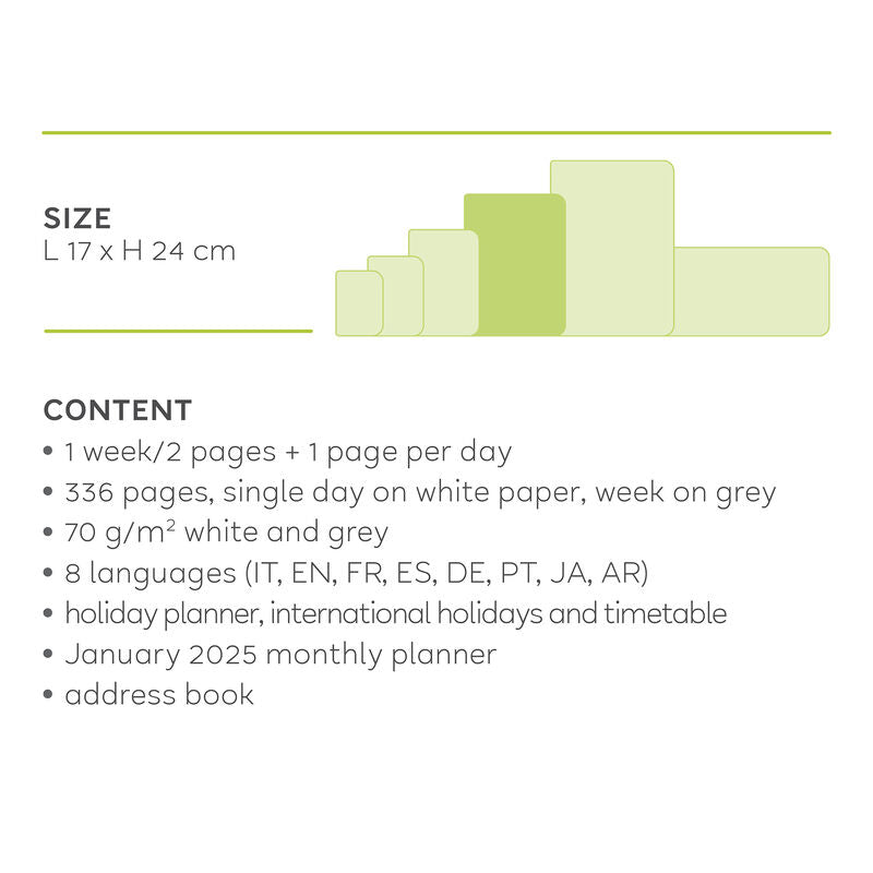 Stationery 2024 Diary | Legami 12 Month Large Daily Diary 2024 Black Onyx by Weirs of Baggot Street