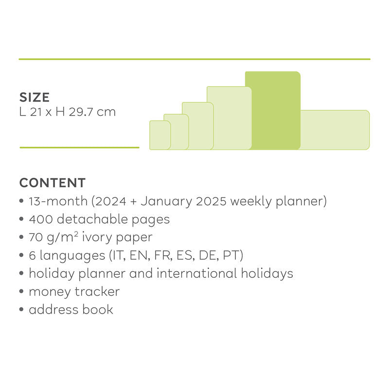 Stationery 2024 Diary | Legami 12 Month Maxi Daily Diary 2024 Malachite Green by Weirs of Baggot Street
