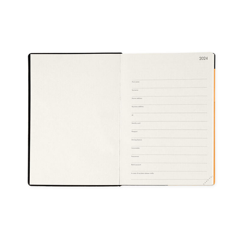 Stationery 2024 Diary | Legami 12 Month Medium Daily Diary 2024 Fresh Apricot by Weirs of Baggot Street
