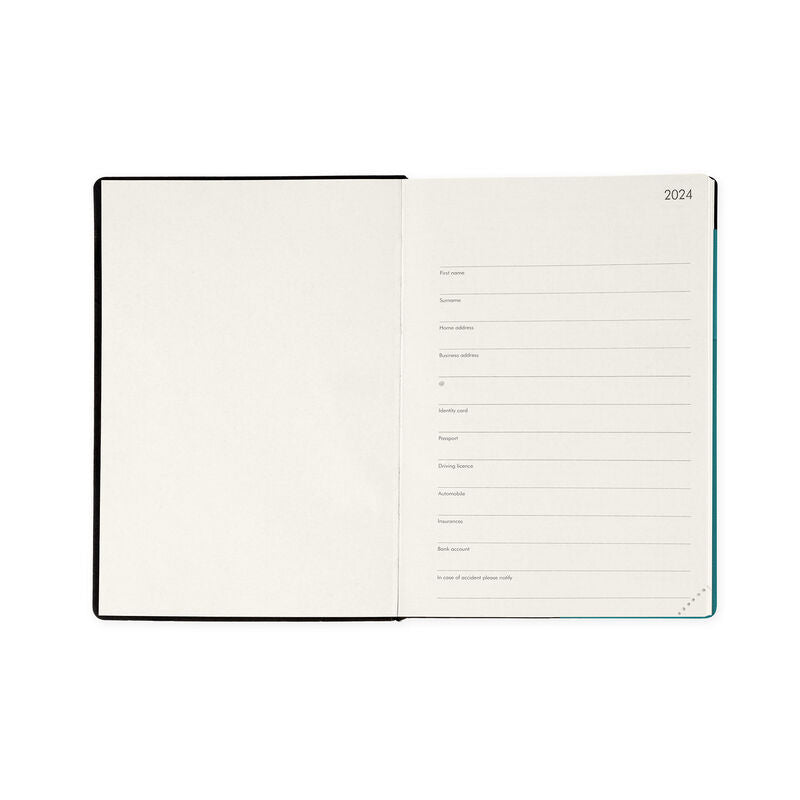 Stationery 2024 Diary | Legami 12 Month Medium Daily Diary 2024 Malachite Green by Weirs of Baggot Street