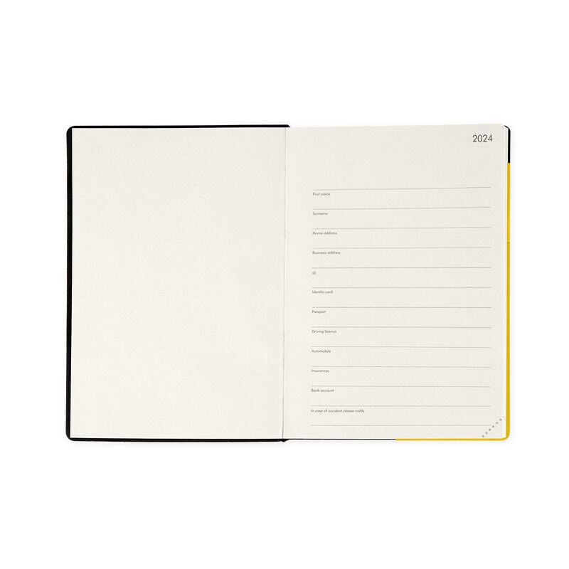 Stationery 2024 Diary | Legami 12 Month Medium Daily Diary 2024 Yellow Freesia by Weirs of Baggot Street