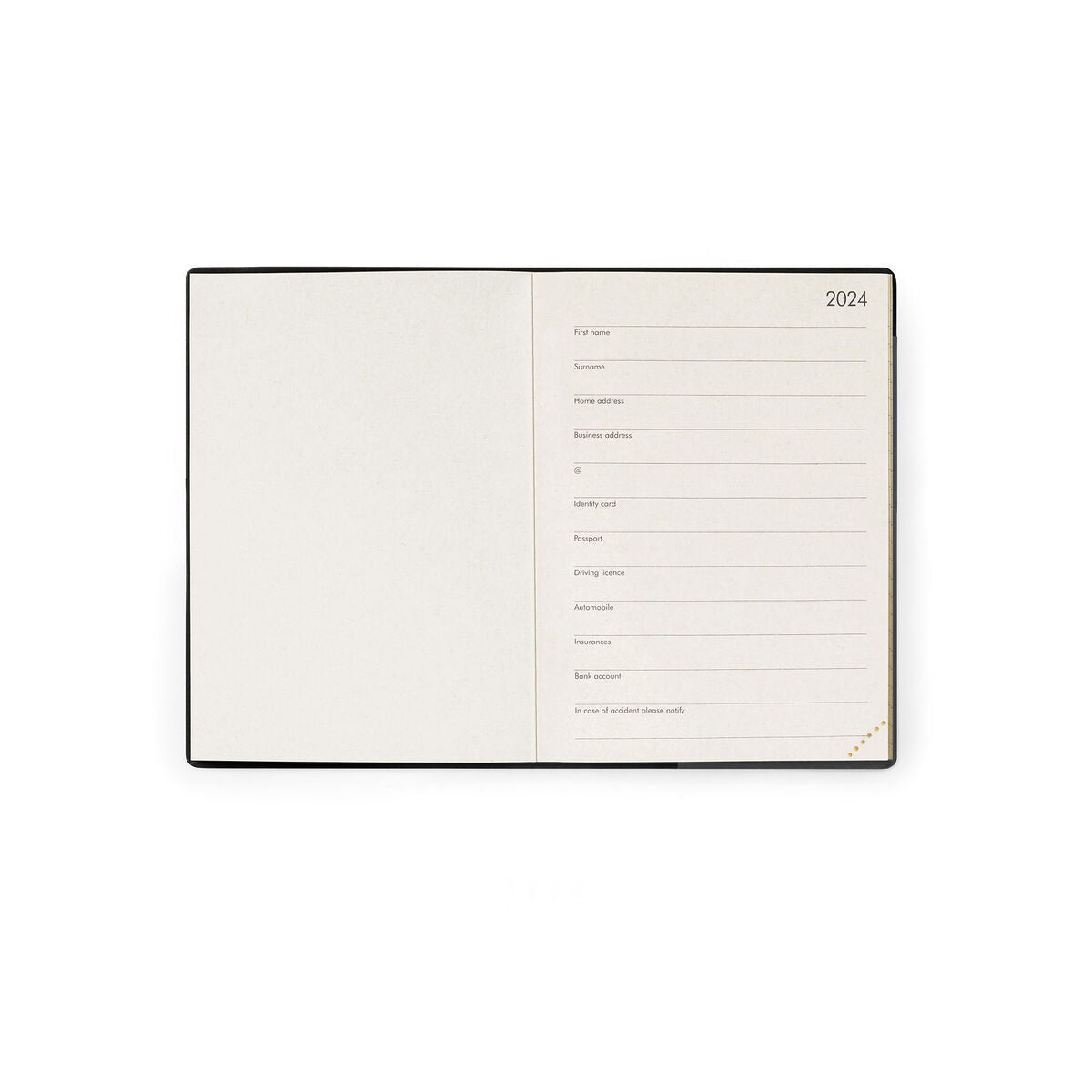 Stationery 2024 Diary | Legami 12 Month Small Daily Diary 2024 Black Onyx by Weirs of Baggot Street