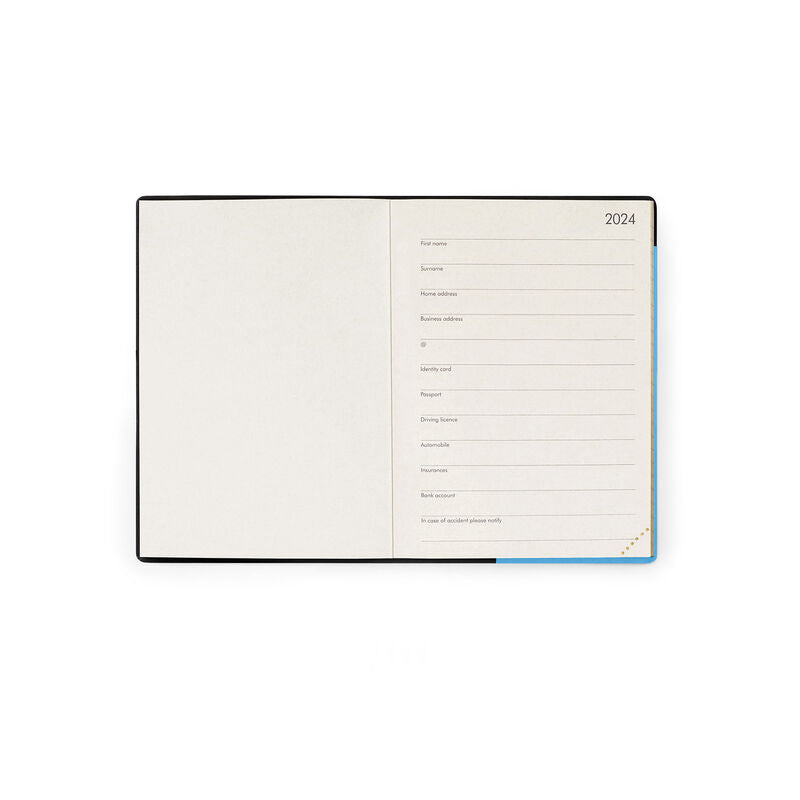 Stationery 2024 Diary | Legami 12 Month Small Daily Diary 2024 Crystal Blue by Weirs of Baggot Street