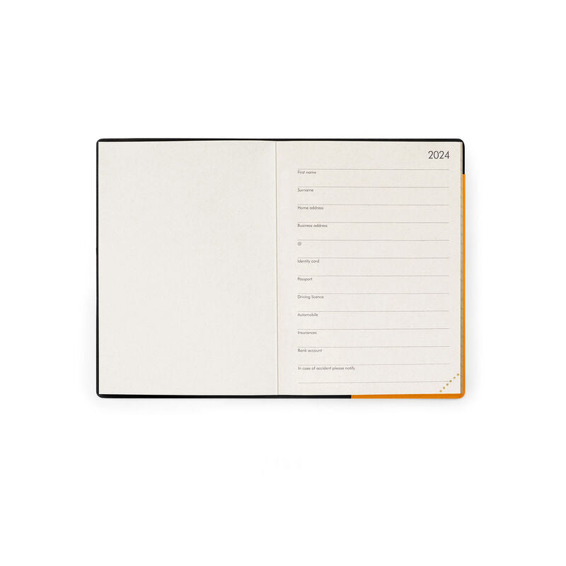 Stationery 2024 Diary | Legami 12 Month Small Daily Diary 2024 Fresh Apricot by Weirs of Baggot Street