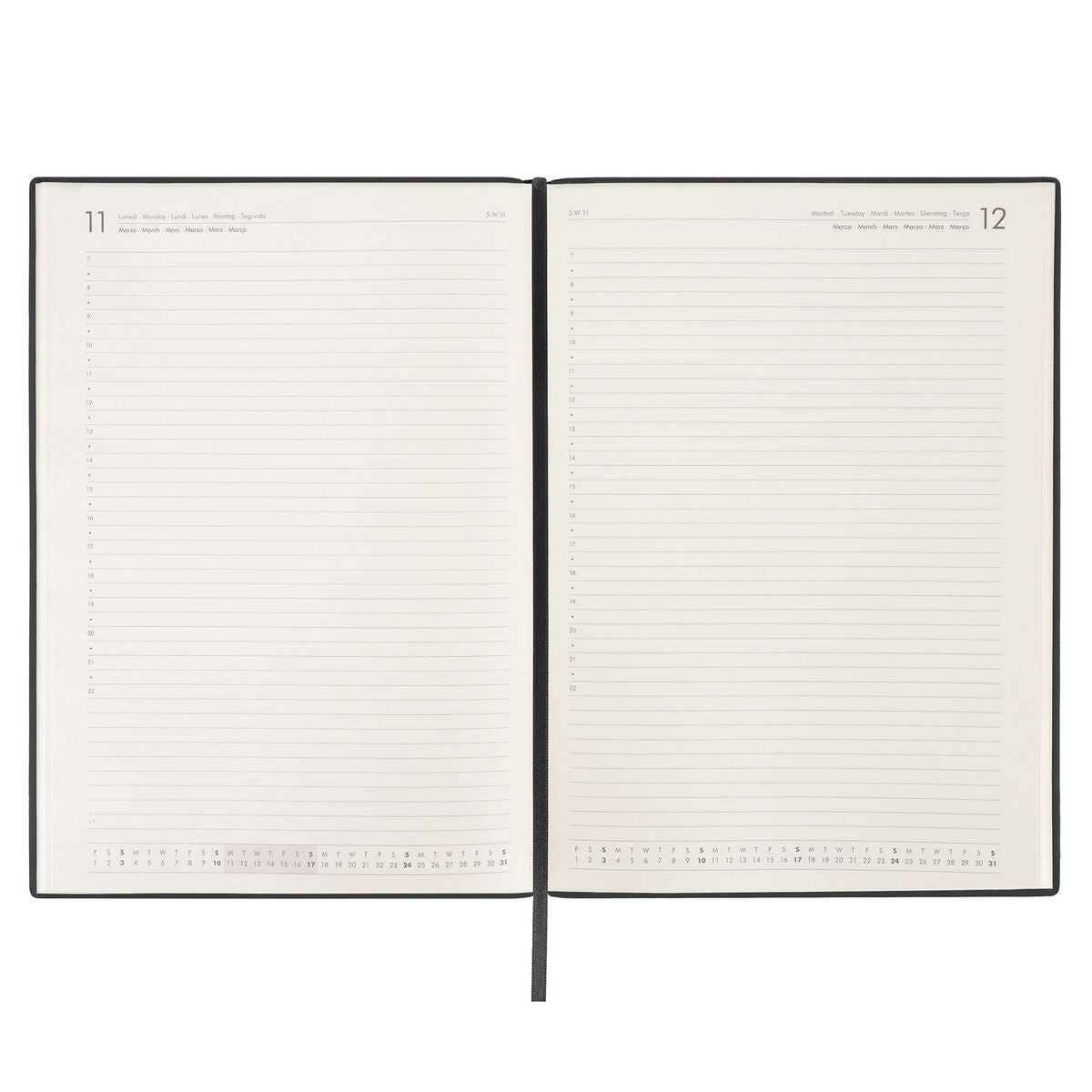 Stationery | Legami 12 Month Maxi Daily Diary 2024 Black Onyx by Weirs of Baggot Street