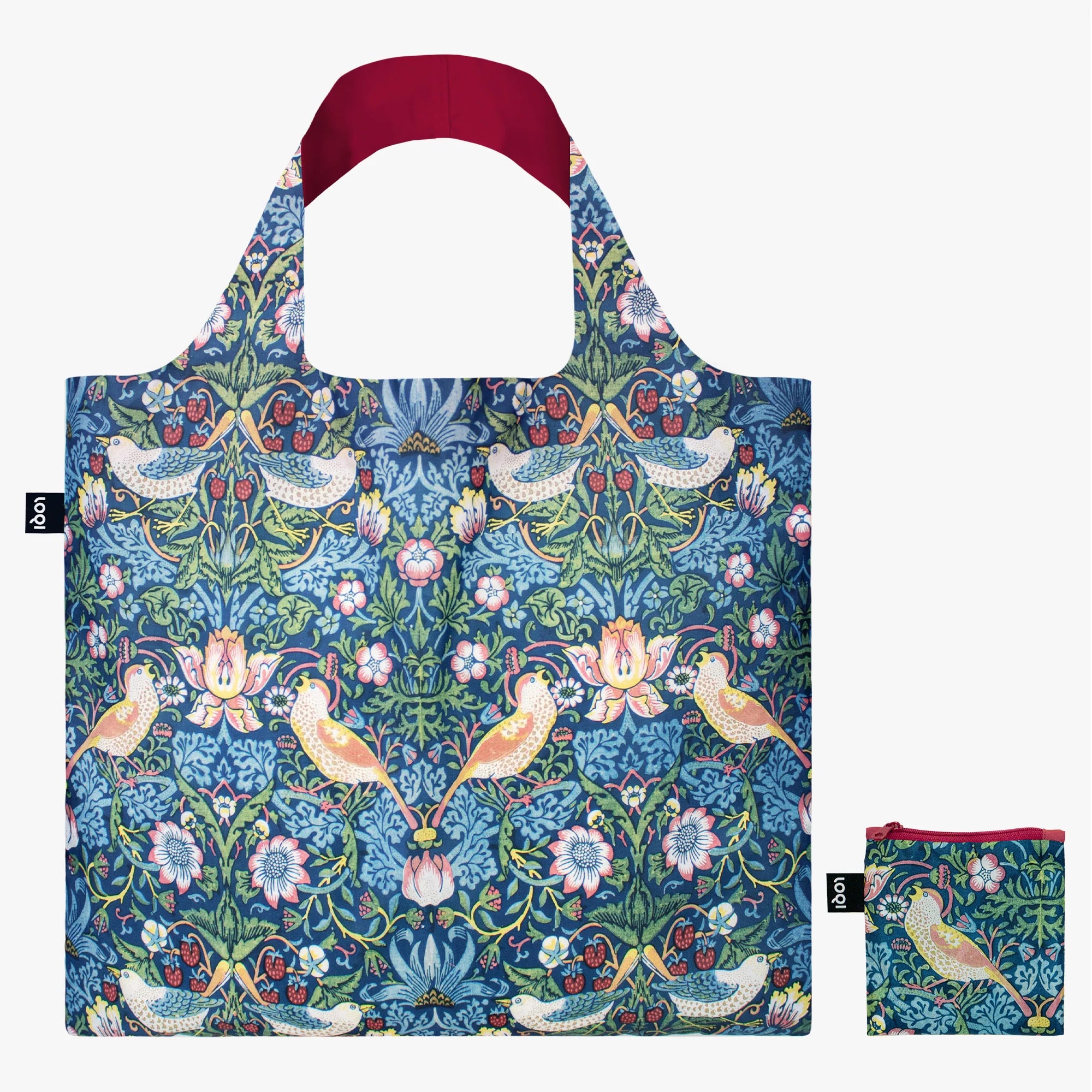 Sustainable Living Loqi William Morris Strawberry Recycled Bag by Weirs of Baggot Street