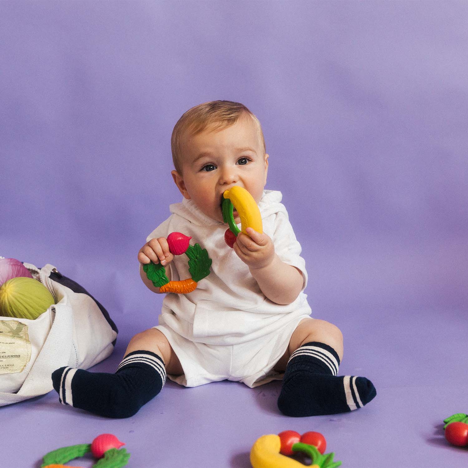 Toys Games and Puzzles Oli & Carol Fruit Teething Ring by Weirs of Baggot Street