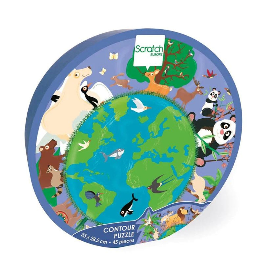 Toys Games and Puzzles Scratch Compact Contour Puzzle: World by Weirs of Baggot Street