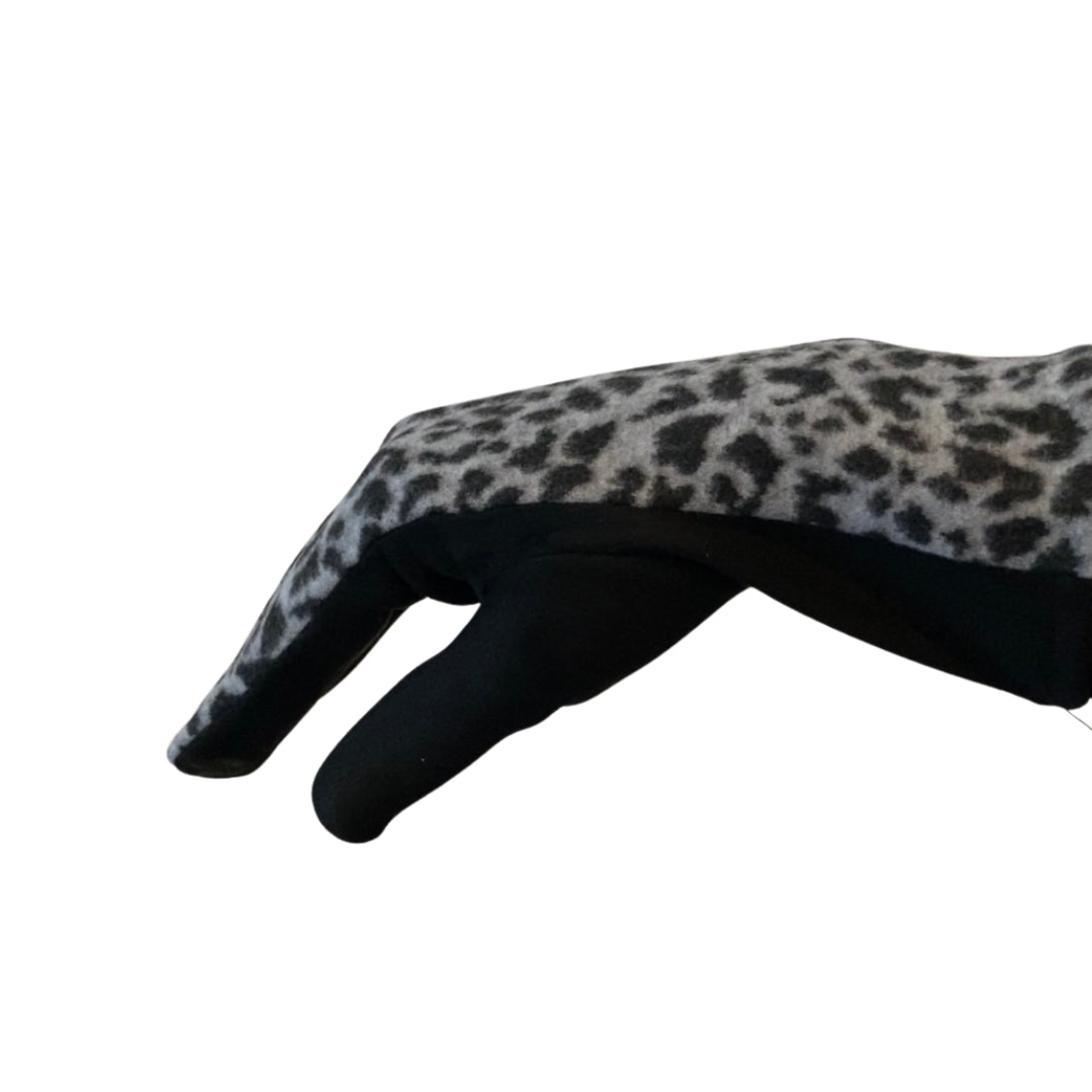 Winter Accessories - Grey Leopard Soft Fabric Gloves by Weirs of Baggot Street