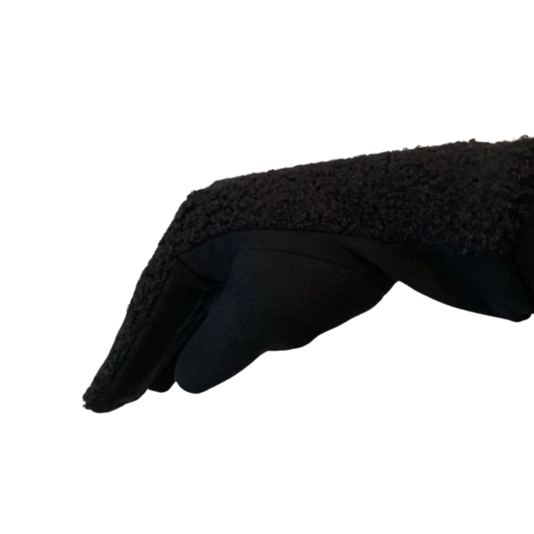 Winter Accessories - Textured Black and Multi-coloured Soft Fabric Gloves by Weirs of Baggot Street