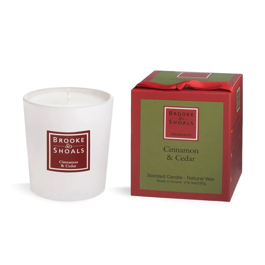 Brooke & Shoals Candle Cinnamon & Cedar by Weirs of Baggot Street. Celebrating Irish Creators