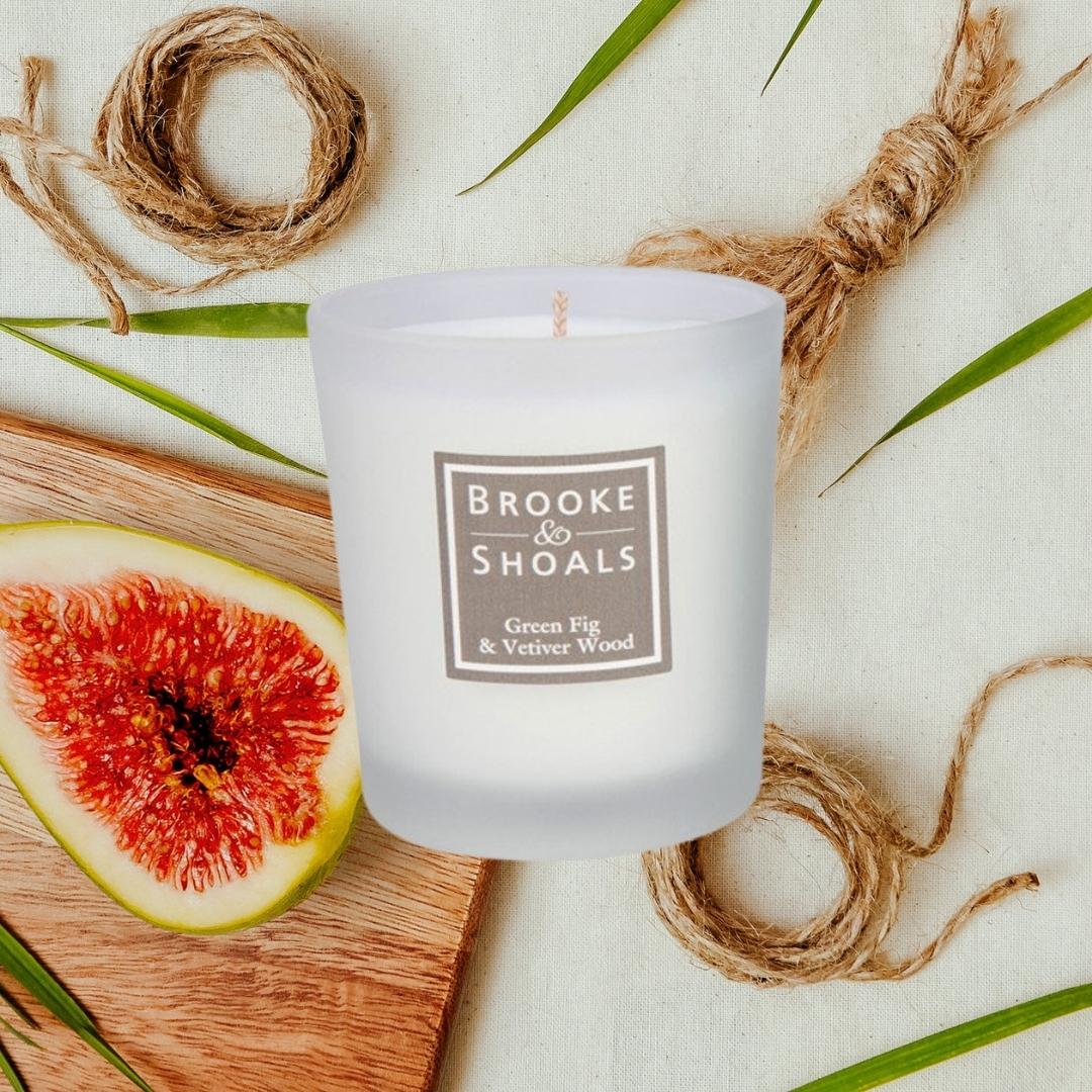 Brooke & Shoals Candle Green Fig & Vetiver Wood by Weirs of Baggot Street. Celebrating Irish Creators