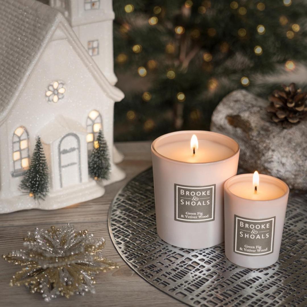 Brooke & Shoals Candle Green Fig & Vetiver Wood by Weirs of Baggot Street. Celebrating Irish Creators