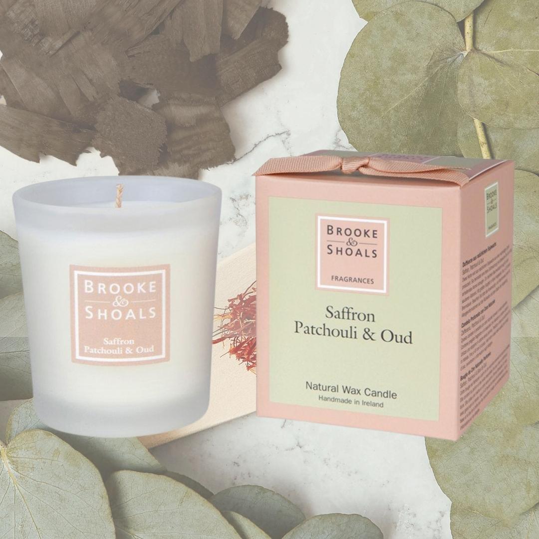 Brooke & Shoals Candle - Saffron Patchouli & Oud by Weirs of Baggot Street. Celebrating Irish Creators