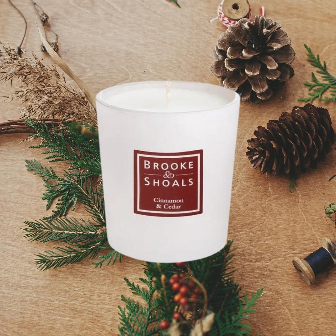 Brooke & Shoals Candle Cinnamon & Cedar by Weirs of Baggot Street. Celebrating Irish Creators