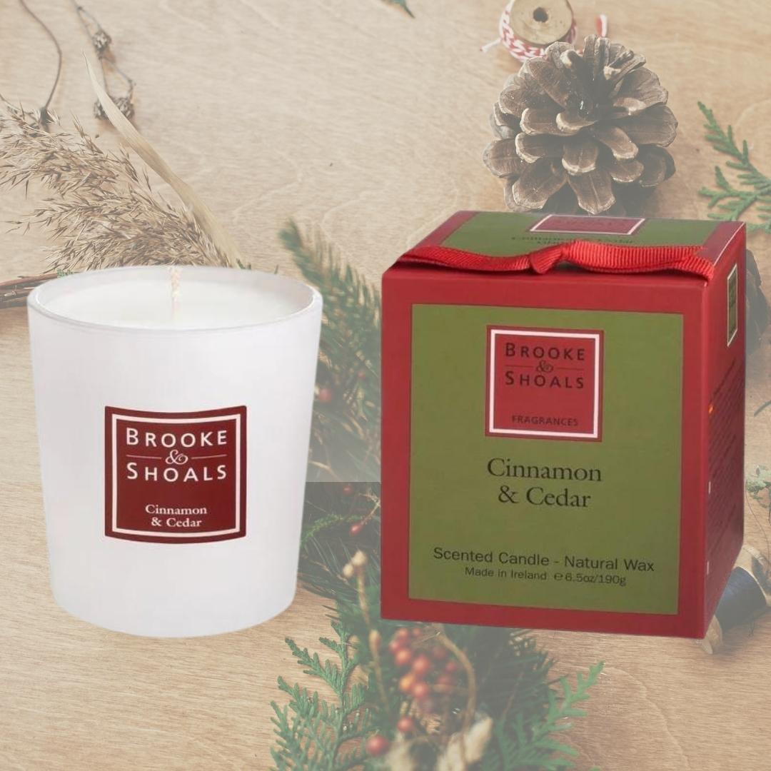 Brooke & Shoals Candle Cinnamon & Cedar by Weirs of Baggot Street. Celebrating Irish Creators