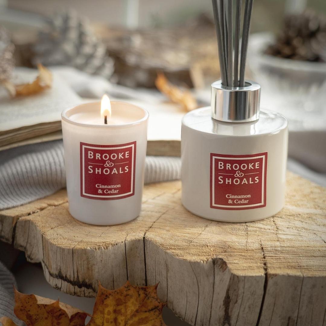Brooke & Shoals Candle Cinnamon & Cedar by Weirs of Baggot Street. Celebrating Irish Creators