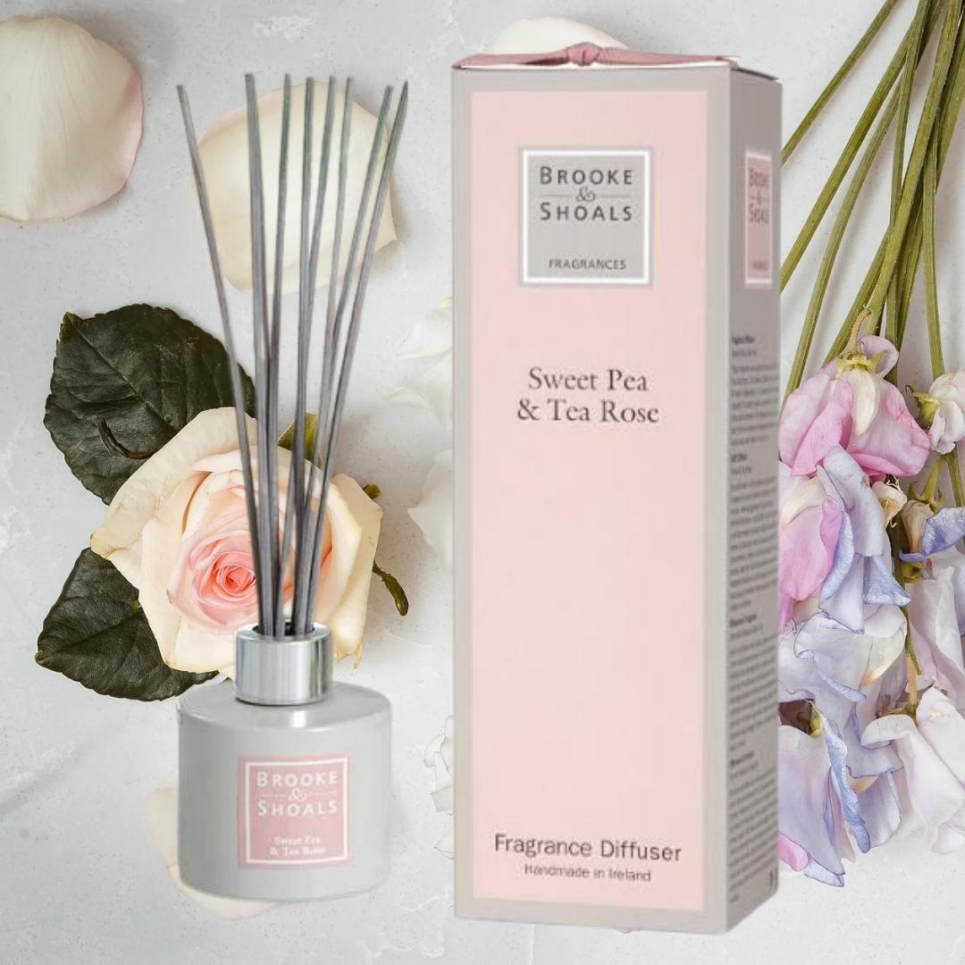 Brooke & Shoals Diffuser - Sweet Pea & Tea Rose by Weirs of Baggot Street. Celebrating Irish Creators