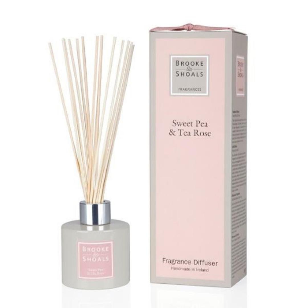 Brooke & Shoals Diffuser - Sweet Pea & Tea Rose by Weirs of Baggot Street. Celebrating Irish Creators