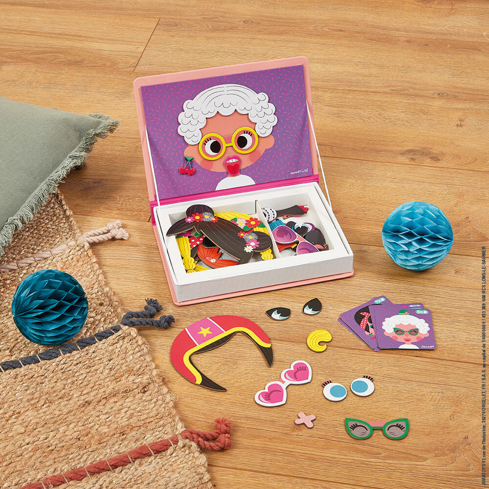 Bubs & Kids | Janod Girls Crazy Faces Magneti'Book by Weirs of Baggot Street