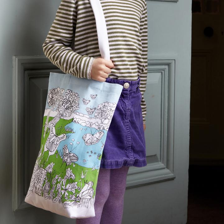 Eat Sleep Doodle Colour & Carry Butterfly Tote Bag