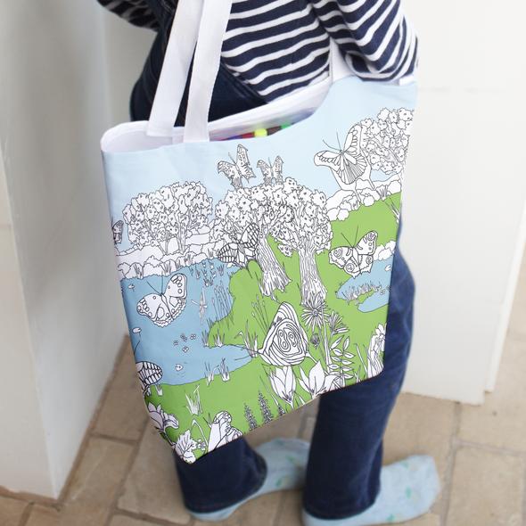 Eat Sleep Doodle Colour & Carry Butterfly Tote Bag