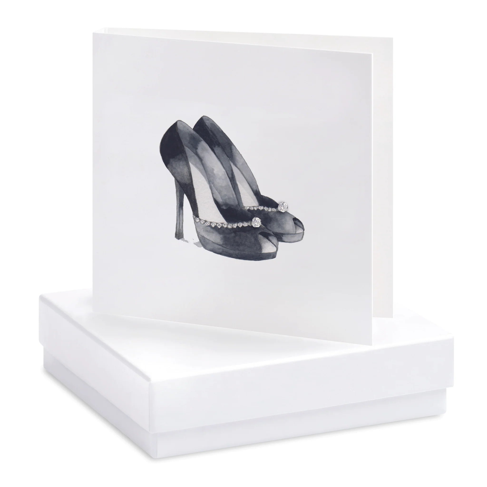 Crumble & Core | High Heels Card with Earrings in a White Box Weirs of Baggot Streett