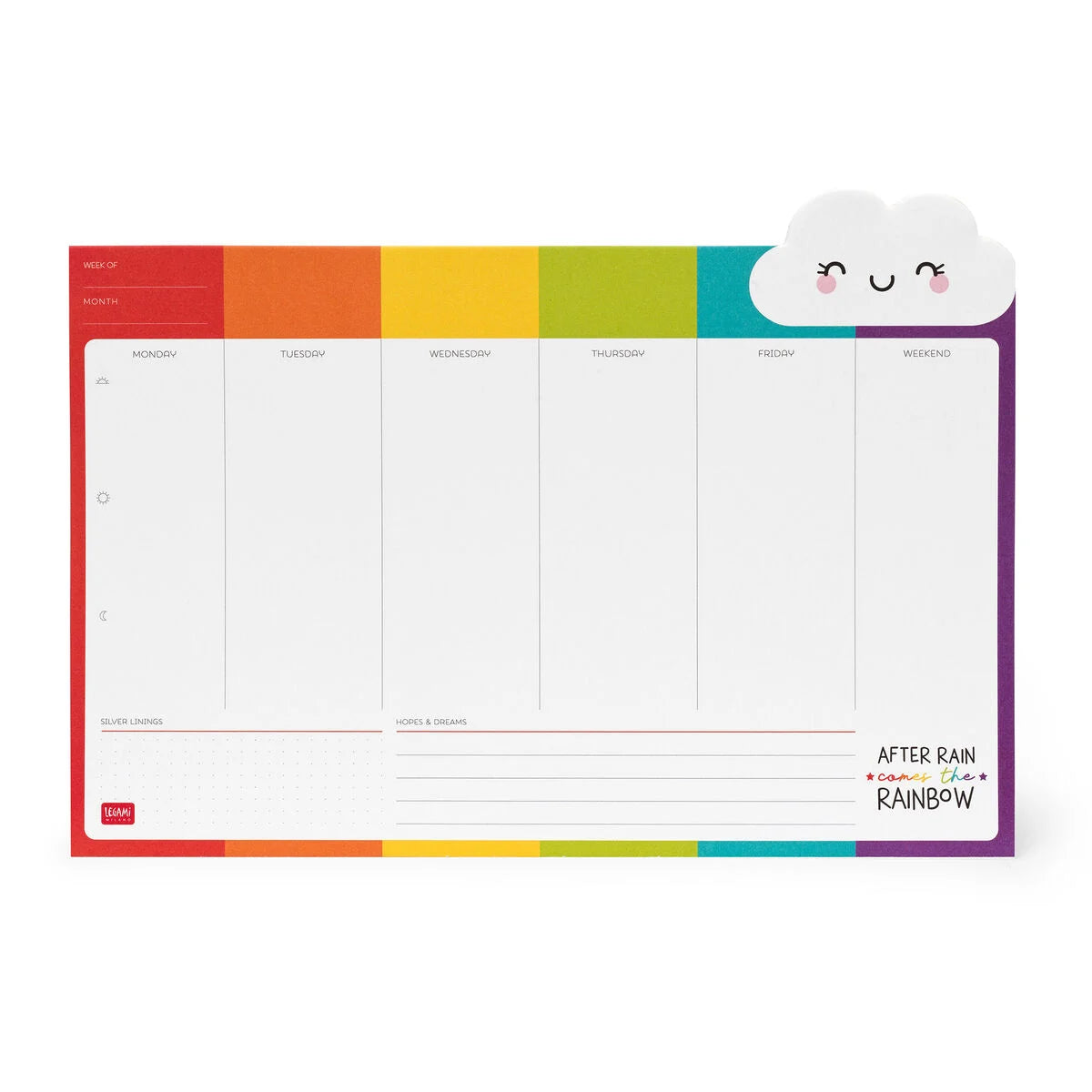 Fab Gifts | Legami Smart Week Desk Planner Rainbow by Weirs of Baggot Street