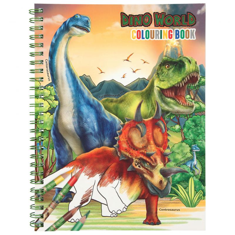 Bubs & Kids | Dino World Colouring Book With Coloured Pencils by Weirs of Baggot Street