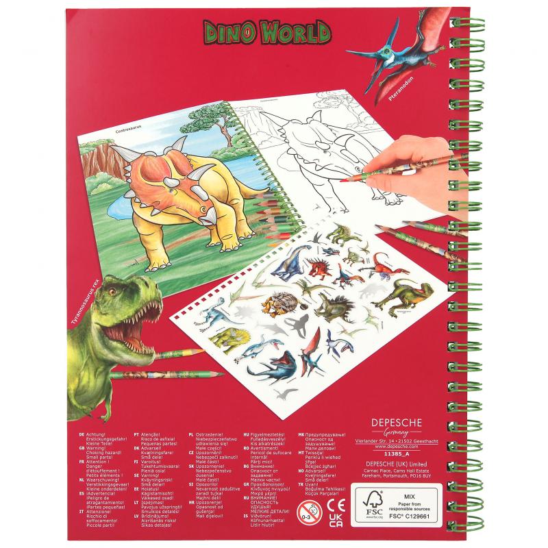 Bubs & Kids | Dino World Colouring Book With Coloured Pencils by Weirs of Baggot Street