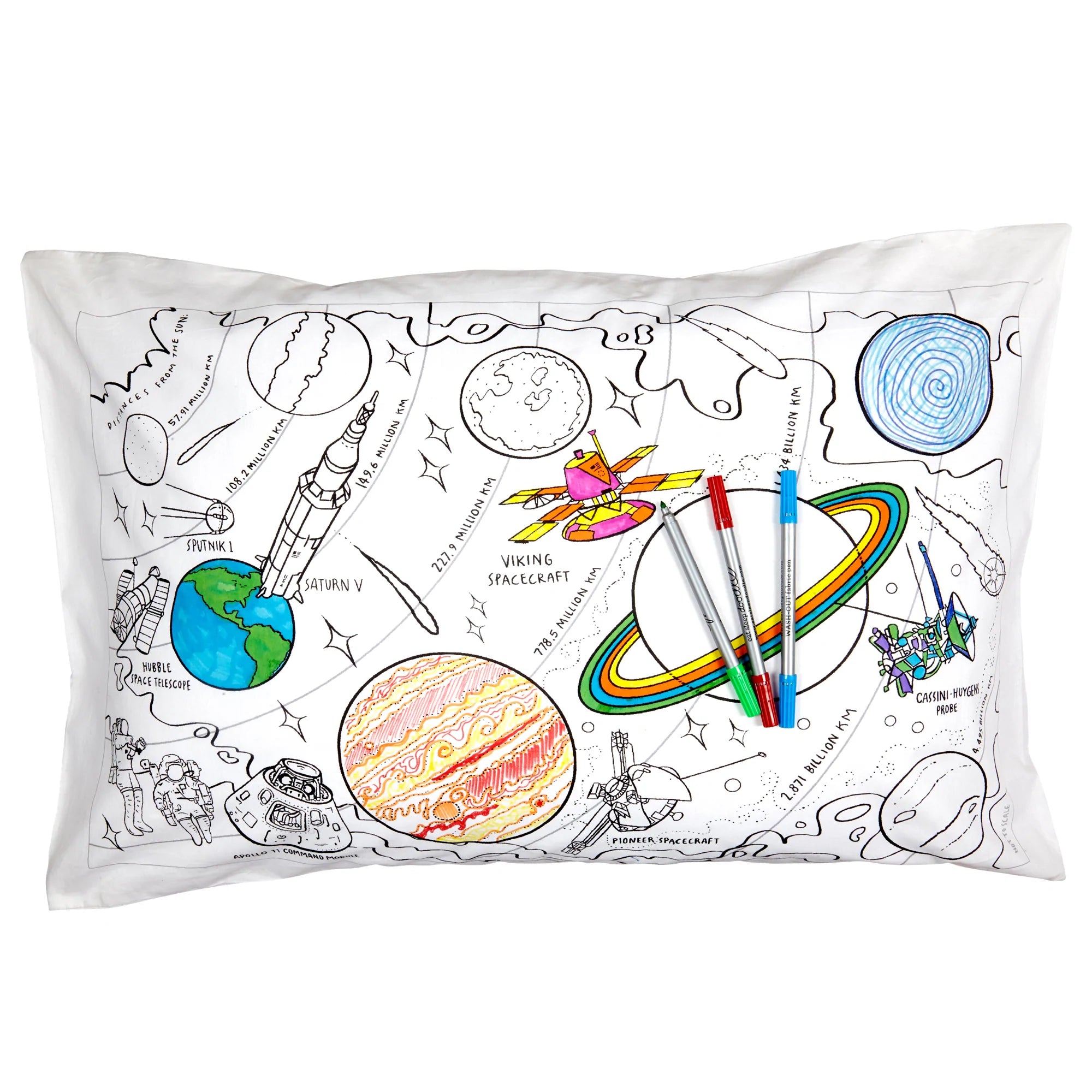 Fab Gifts | Eat Sleep Doodle Pillowcase Space by Weirs of Baggot Street