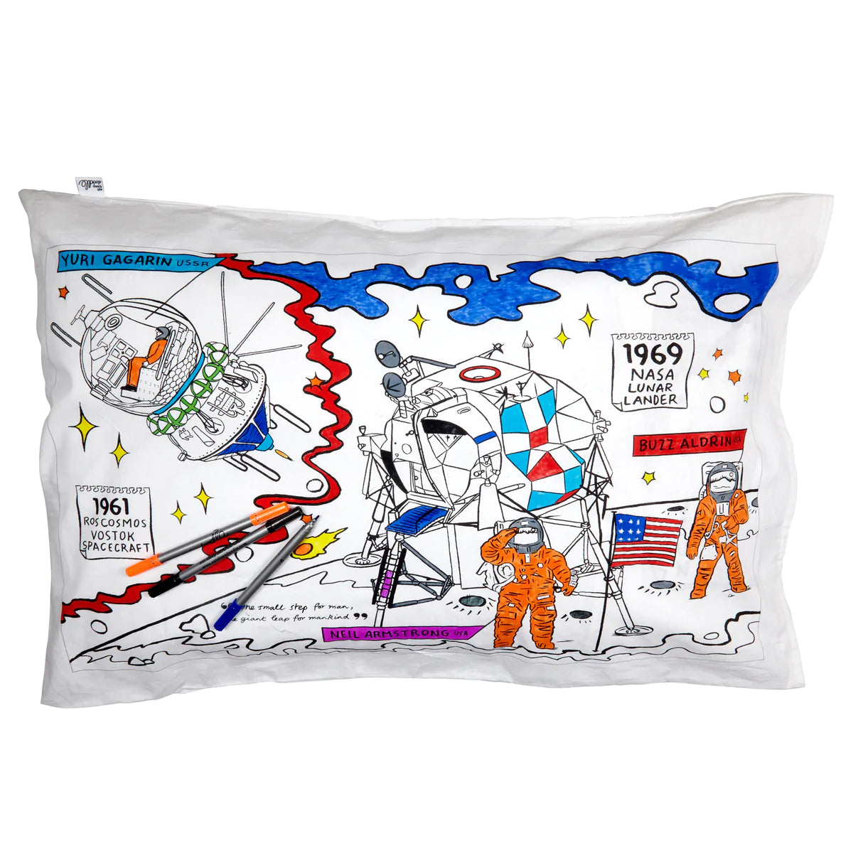 Fab Gifts | Eat Sleep Doodle Pillowcase Space by Weirs of Baggot Street