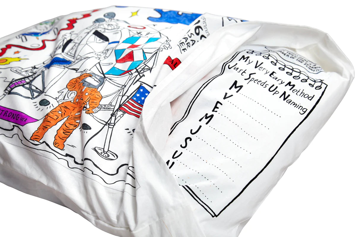 Fab Gifts | Eat Sleep Doodle Pillowcase Space by Weirs of Baggot Street